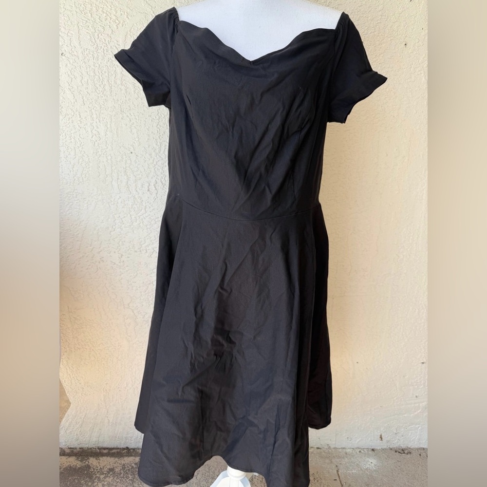 Grace Karin Womens Off Shoulder Stretchy Flared A Line Dress Black Plus Size 2XL